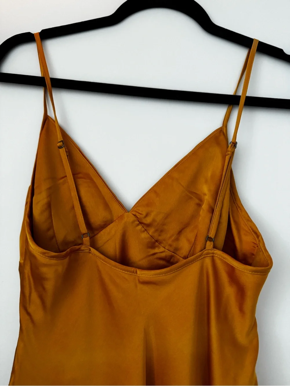 Abercrombie & Fitch Golden Yellow Satin Slip Midi Dress